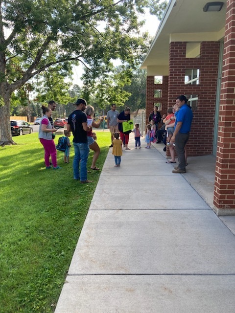 3 year olds start their morning session of Preschool.  