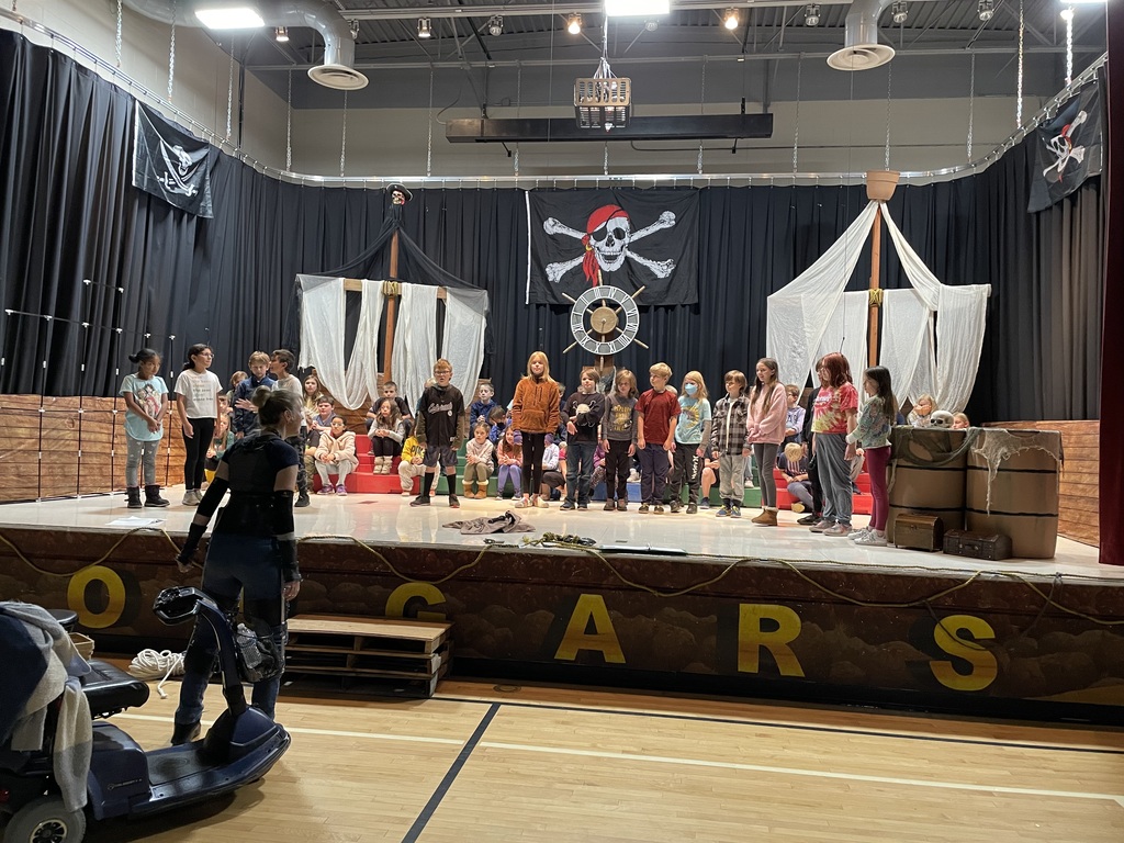 Ahoy! Our 4th Grade Cougars are all hands on deck rehearsing for the show on Thursday.  Photo credit to Mrs. Royall. 