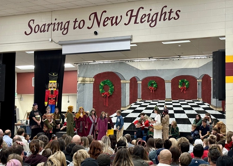 Standing room only at today’s production of ‘Night at the Holiday Museum’ under the Direction of Ms. Shelly Peterson.  Bravo CME!