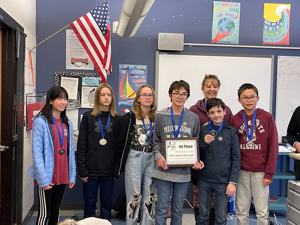 7th Grade Brain Bowl Team took first place at the Central/Southern Regional Brain Bowl